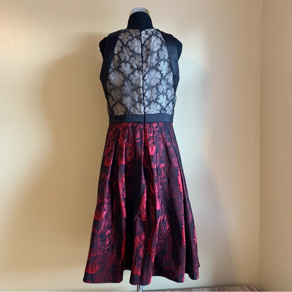 Carmen Marc Valvo Womens Dress Wedding Guest Sleeveless Floral Lace A-Line 12 XL - Picture 5 of 16